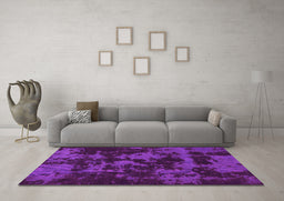 Machine Washable Abstract Pink Modern Rug in a Living Room, wshabs1052pnk