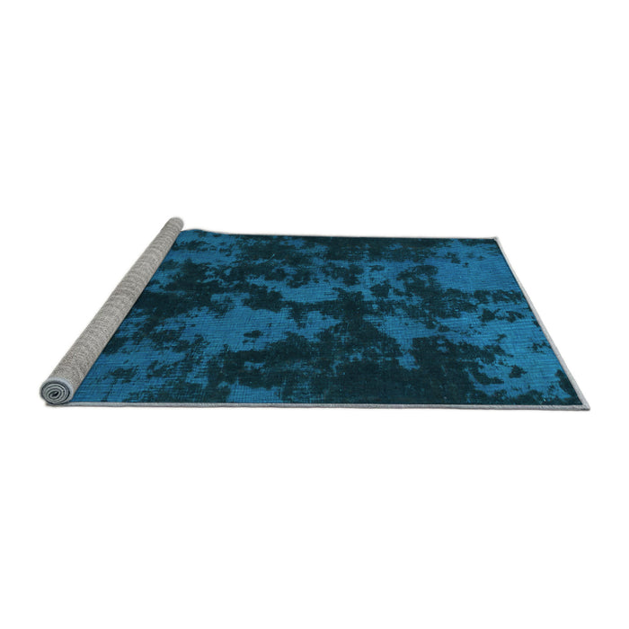 Sideview of Machine Washable Abstract Light Blue Modern Rug, wshabs1052lblu