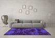 Machine Washable Abstract Purple Modern Area Rugs in a Living Room, wshabs1052pur