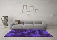 Machine Washable Abstract Purple Modern Rug, wshabs1052pur