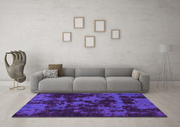 Machine Washable Abstract Purple Modern Area Rugs in a Living Room, wshabs1052pur