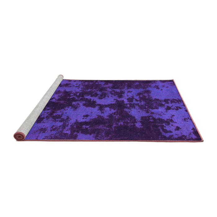 Sideview of Machine Washable Abstract Purple Modern Area Rugs, wshabs1052pur