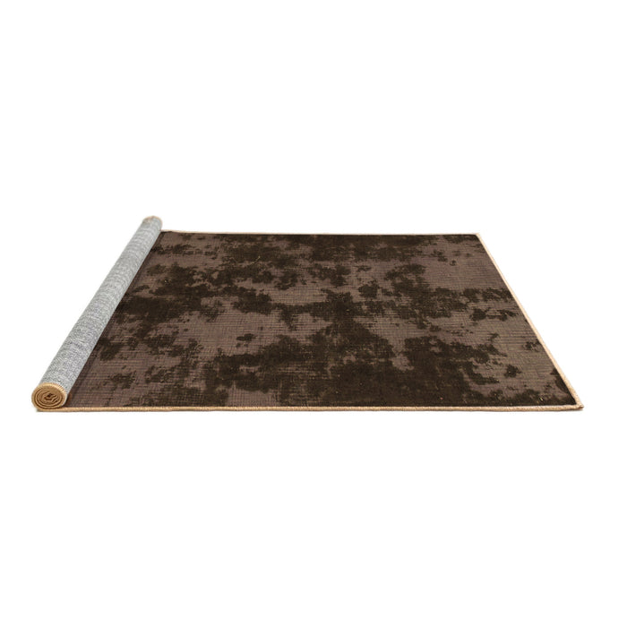 Sideview of Machine Washable Abstract Brown Modern Rug, wshabs1052brn