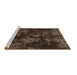 Sideview of Machine Washable Abstract Brown Modern Rug, wshabs1052brn