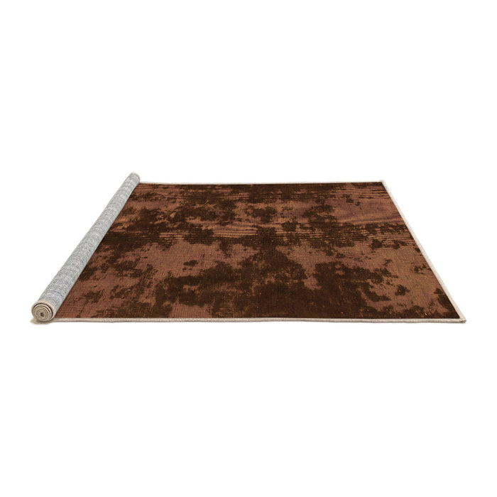 Sideview of Machine Washable Abstract Orange Modern Area Rugs, wshabs1052org