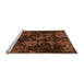 Sideview of Machine Washable Abstract Orange Modern Area Rugs, wshabs1052org