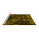 Sideview of Machine Washable Abstract Yellow Modern Rug, wshabs1052yw