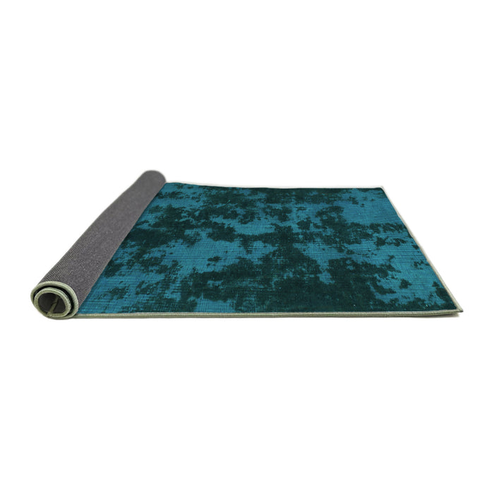 Sideview of Abstract Turquoise Modern Rug, abs1052turq