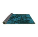 Sideview of Abstract Turquoise Modern Rug, abs1052turq