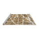 Sideview of Machine Washable Abstract Brown Rug, wshabs1053