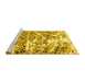 Sideview of Machine Washable Abstract Yellow Modern Rug, wshabs1053yw