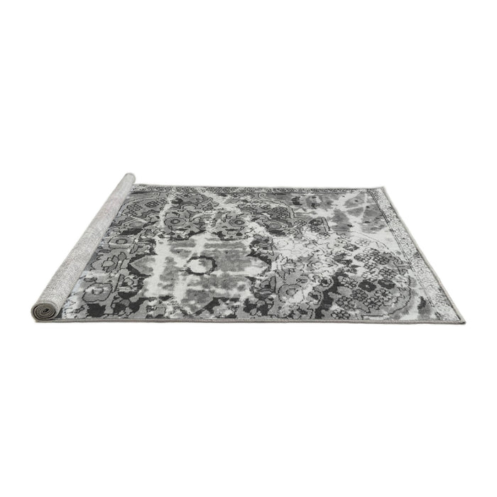 Sideview of Machine Washable Abstract Gray Modern Rug, wshabs1053gry