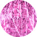 Round Abstract Pink Modern Rug, abs1053pnk