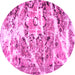 Round Machine Washable Abstract Pink Modern Rug, wshabs1053pnk