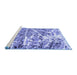 Sideview of Machine Washable Abstract Blue Modern Rug, wshabs1053blu