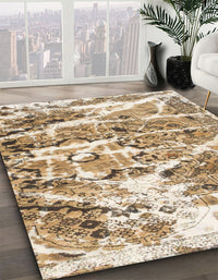 Abstract Brown Modern Rug, abs1053