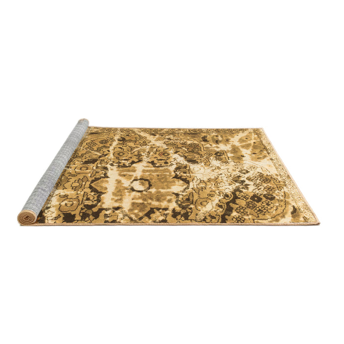 Sideview of Machine Washable Abstract Brown Modern Rug, wshabs1053brn