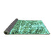 Sideview of Abstract Turquoise Modern Rug, abs1053turq