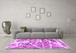 Machine Washable Abstract Purple Modern Area Rugs in a Living Room, wshabs1053pur