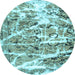 Round Abstract Light Blue Modern Rug, abs1053lblu