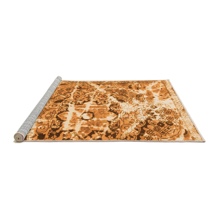 Sideview of Machine Washable Abstract Orange Modern Area Rugs, wshabs1053org
