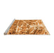 Sideview of Machine Washable Abstract Orange Modern Area Rugs, wshabs1053org