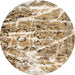 Round Machine Washable Abstract Brown Rug, wshabs1053