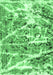 Machine Washable Abstract Emerald Green Modern Area Rugs, wshabs1053emgrn
