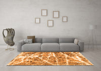 Machine Washable Abstract Orange Modern Rug, wshabs1053org