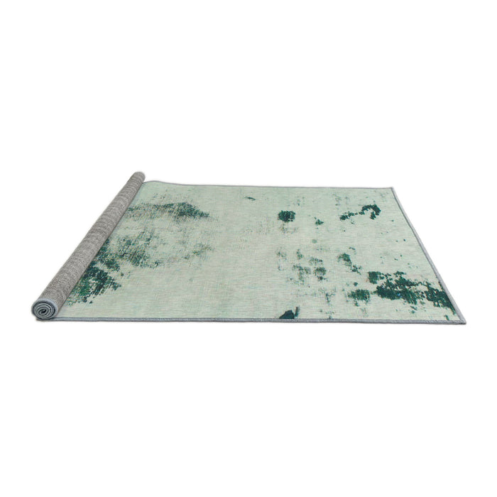 Sideview of Machine Washable Abstract Light Rose Green Rug, wshabs1054