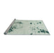 Sideview of Machine Washable Abstract Light Rose Green Rug, wshabs1054