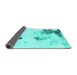 Sideview of Abstract Turquoise Modern Rug, abs1054turq