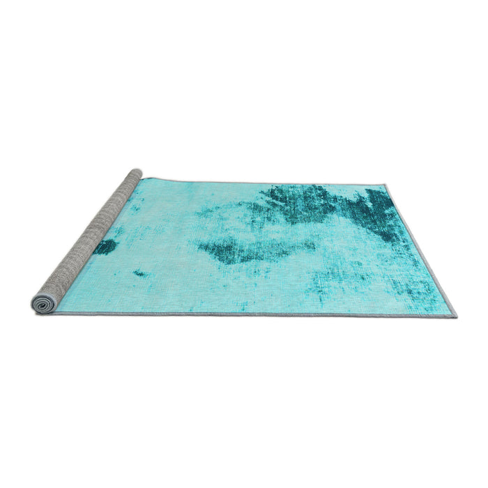Sideview of Machine Washable Abstract Light Blue Modern Rug, wshabs1054lblu