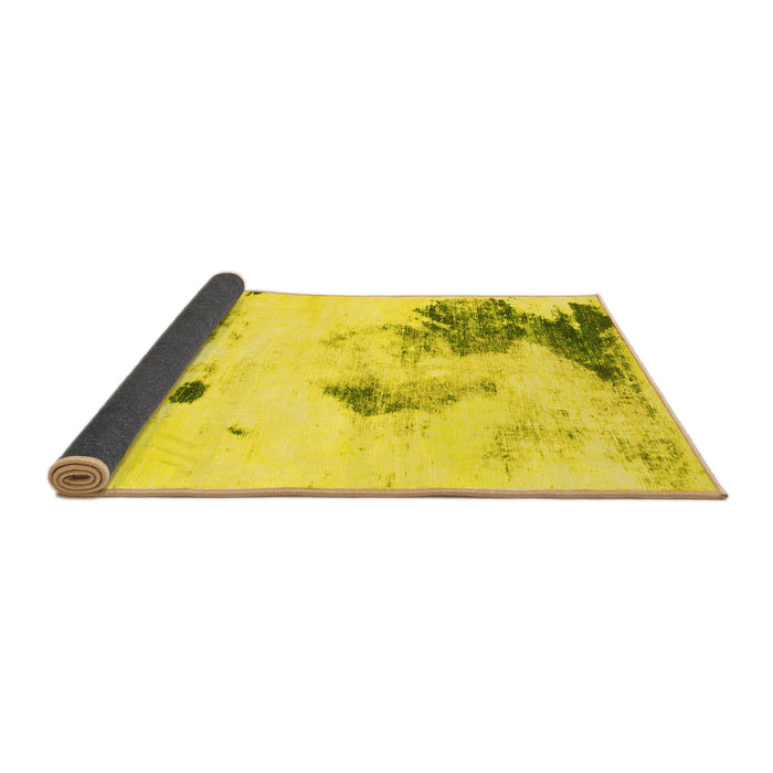 Sideview of Abstract Yellow Modern Rug, abs1054yw
