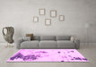 Machine Washable Abstract Pink Modern Rug in a Living Room, wshabs1054pnk