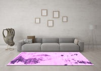 Machine Washable Abstract Pink Modern Rug, wshabs1054pnk