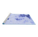 Sideview of Machine Washable Abstract Blue Modern Rug, wshabs1054blu