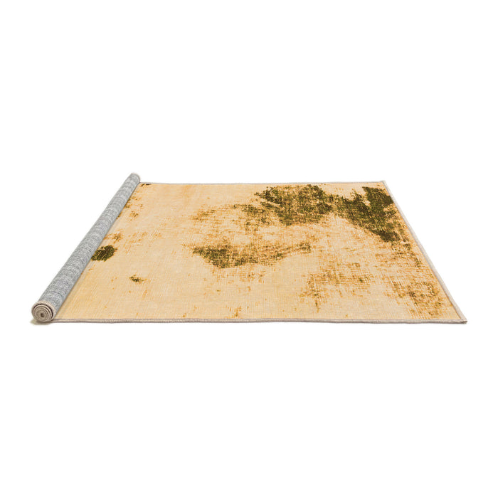 Sideview of Machine Washable Abstract Orange Modern Area Rugs, wshabs1054org