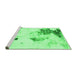 Sideview of Machine Washable Abstract Green Modern Area Rugs, wshabs1054grn