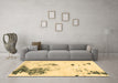 Machine Washable Abstract Brown Modern Rug in a Living Room,, wshabs1054brn