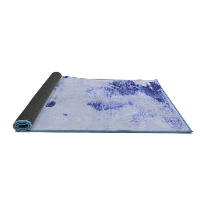 Sideview of Abstract Blue Modern Rug, abs1054blu