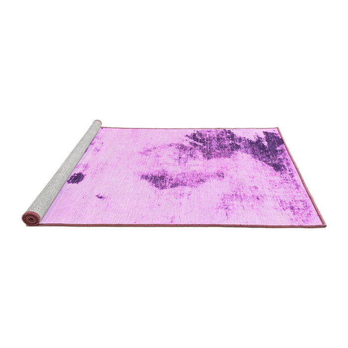 Sideview of Machine Washable Abstract Pink Modern Rug, wshabs1054pnk