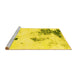 Sideview of Machine Washable Abstract Yellow Modern Rug, wshabs1054yw