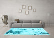 Machine Washable Abstract Light Blue Modern Rug in a Living Room, wshabs1054lblu