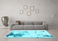 Machine Washable Abstract Light Blue Modern Rug, wshabs1054lblu