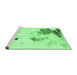 Sideview of Machine Washable Abstract Emerald Green Modern Area Rugs, wshabs1054emgrn