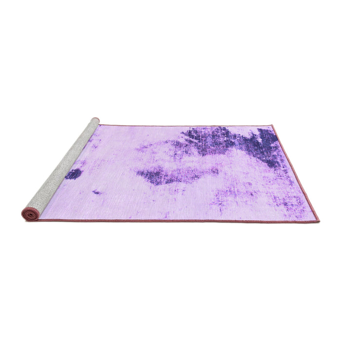 Sideview of Machine Washable Abstract Purple Modern Area Rugs, wshabs1054pur