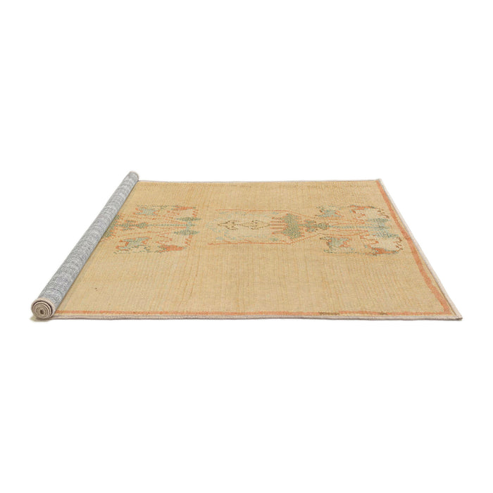 Sideview of Machine Washable Abstract Chrome Gold Yellow Rug, wshabs1055