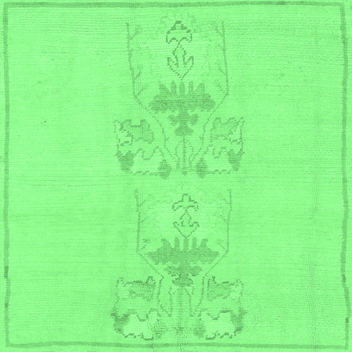 Square Machine Washable Abstract Emerald Green Modern Area Rugs, wshabs1055emgrn