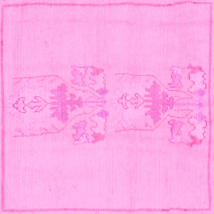 Square Machine Washable Abstract Pink Modern Rug, wshabs1055pnk